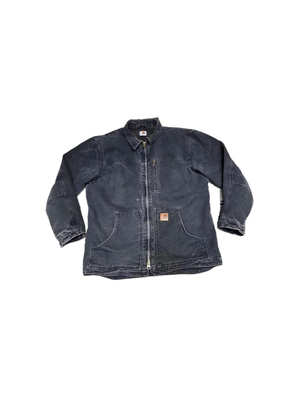 Carhartt Sandstone Ridge Jacket Sherpa Lined Size Large C61 BLK Gray Coat